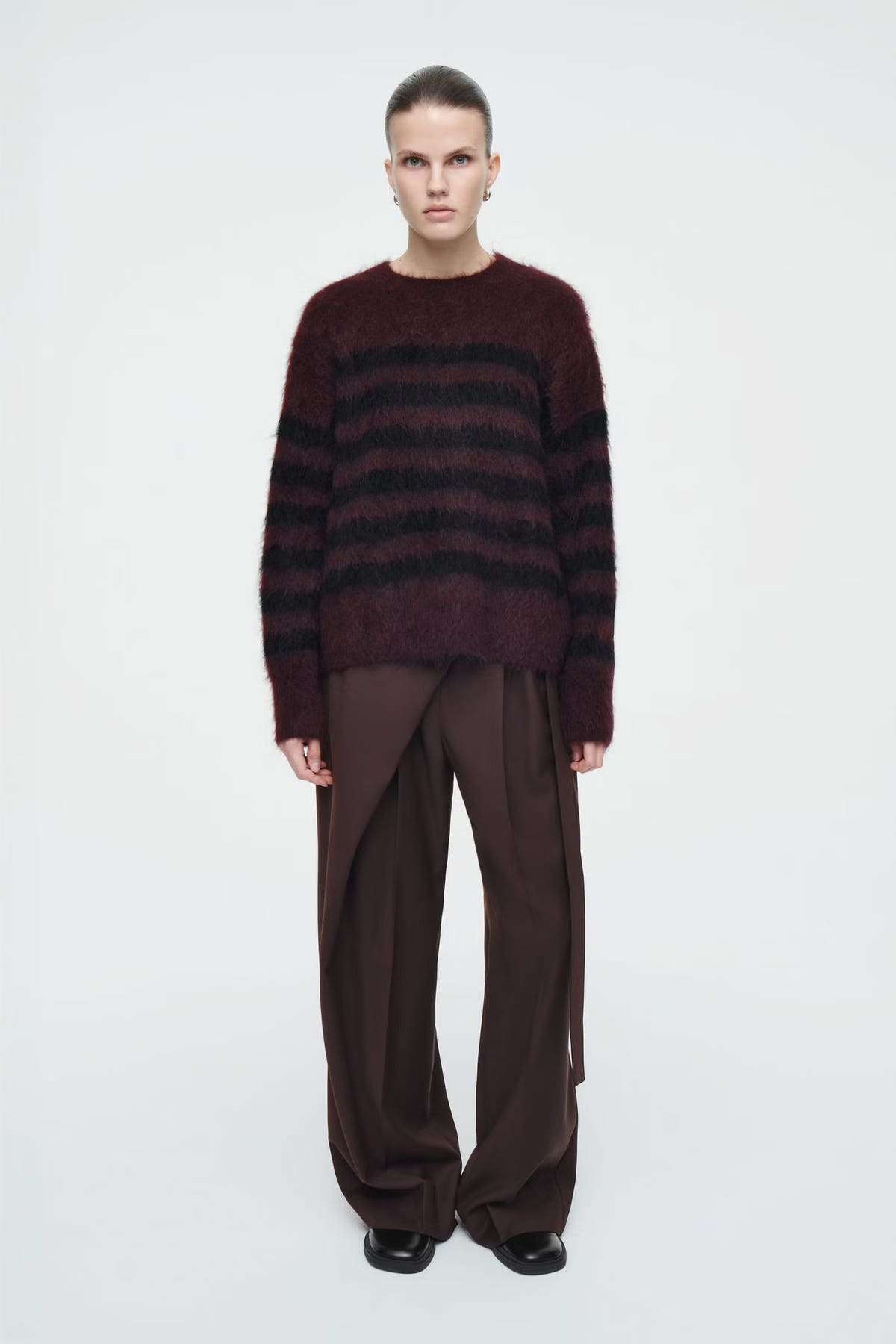 Striped Brushed-mohair Crew-neck Jumper | COS Saudi Arabia