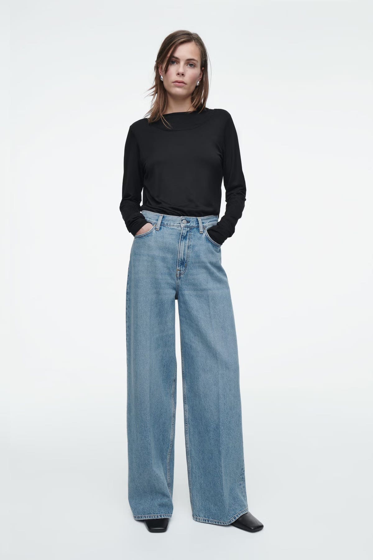 WIDE-LEG HIGH-RISE JEANS - LIGHT BLUE | COS
